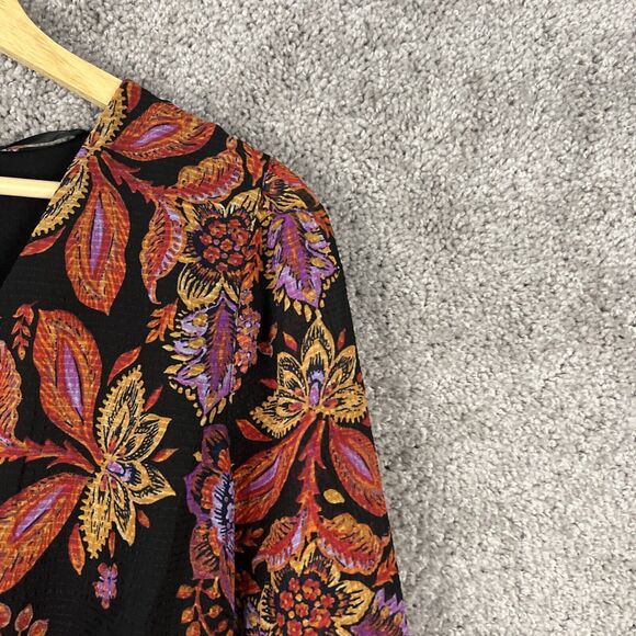 Vero Moda Stitch Fix Dress Womens Medium Black Floral Long Sleeve Tiered Lined - Picture 6 of 13